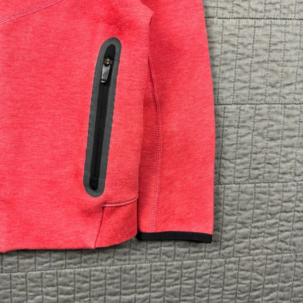 Nike Tech Fleece Kids 5 S 4-5 YRS Full Zip Hoodie Red Black Sportswear Athletic